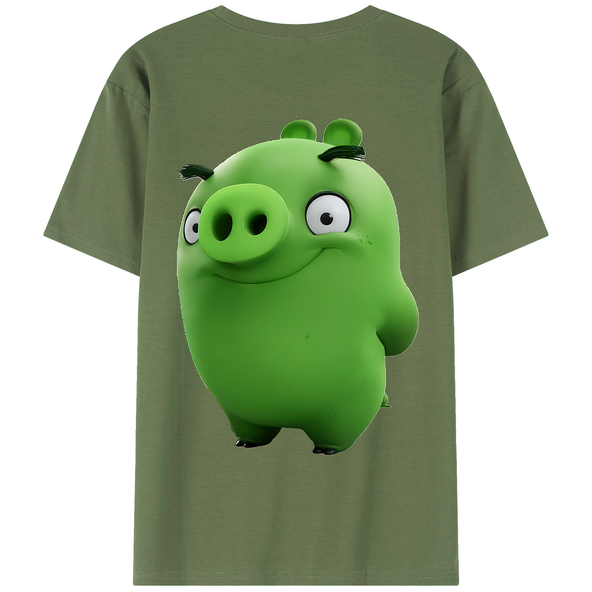 （画像用） Angry Birds アングリーバード 綿100％ メンズ半袖Tシャツ（バックプリント） 通気性